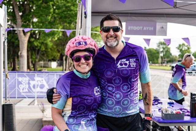 Chelsea and Andrew standing on race day