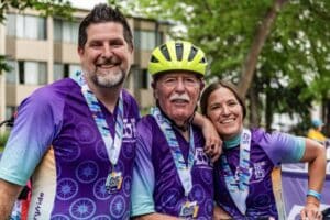Andrew, Ted and Karen Baker finish the Ride to End Alz 2025